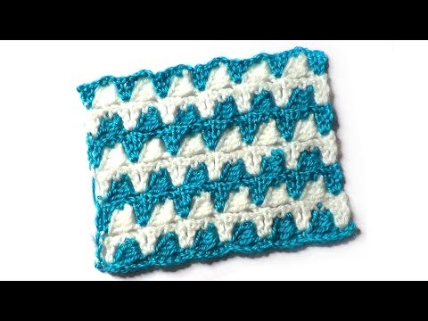 Видео: Двухцветный узор Зигзаг