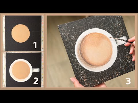 Видео: Как нарисовать чашку кофе - Акриловая живопись / Homemade Illustration