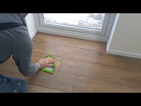 Видео: ✌9. Installing Tile floor / Сам положил 100 кв.м керамогранита.