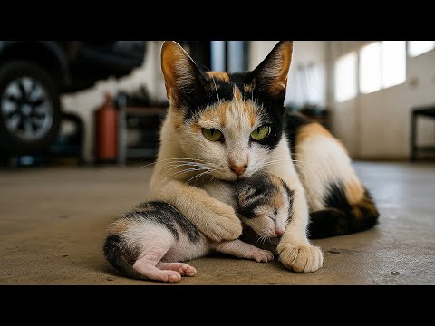 Видео: Кошка плакала и тащила больного котёнка к мужчине... То, что он сделал дальше — спасло обоих
