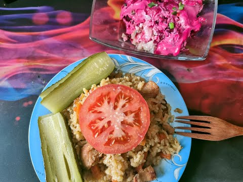 Видео: ОБЖОР ПЛОВ СО СВИНИНОЙ В КАЗАНЕ / СЕЛЕДКА ПОД ШУБОЙ ТАЕТ ВО РТУ / МУКБАНГ