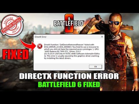Видео: Исправление ошибки Battlefield 6 DirectX | Исправление ошибки Battlefield 6 DXGI_ERROR_DEVICE_HUN...
