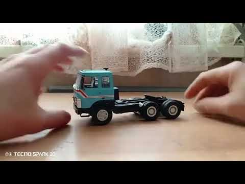 Видео: Модель Седельного тягача Маз-64221 с полуприцепом маз-9758 1:43 