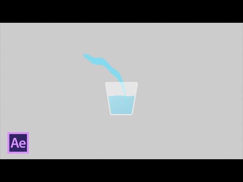 Видео: Простая анимация наливания воды в стакан в After Effects (Water is poured into a glass)