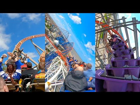 Видео: Мы прокатимся на 10 потрясающих американских горках! Вид с заднего сиденья!