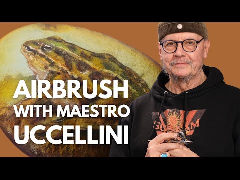 Видео: Аэрография с маэстро Уччеллини: Лягушка на камне