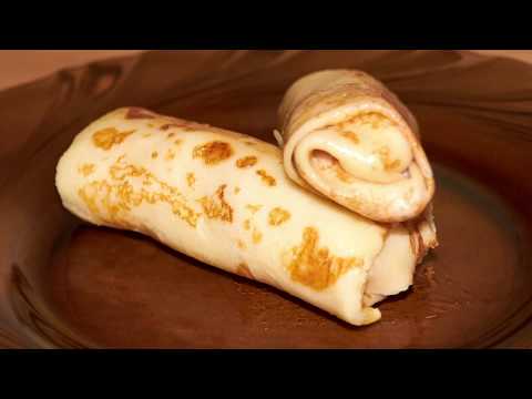 Видео: Блинчики с ветчиной и сыром