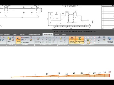 Видео: Расчет армирования столбчатого фундамента в ПК "Лира-САПР"