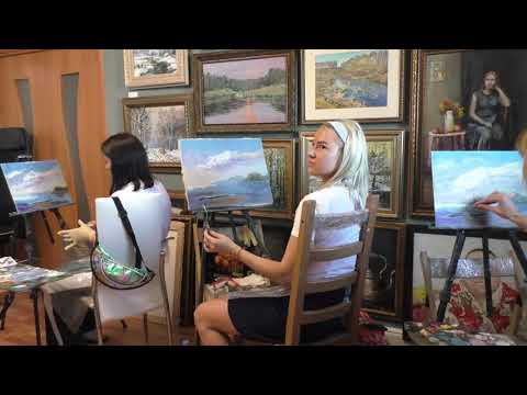 Видео: Учиться смешивать краски, очные занятия по живописи в Москве.