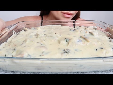 Видео: 🍝/ASMR/Спагетти со Сливочным Соусом/С Грибами/Звуки Еды