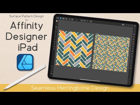 Видео: Бесшовный дизайн «ёлочка» | Affinity Designer для iPad | Учебное пособие по узору поверхности | С...