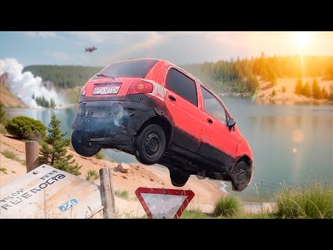 Видео: ПРЫГНУЛ И ВЗЛЕТЕЛ НА МАТИЗЕ С ТРАМПЛИНА КАК ХАЗЯЕВА