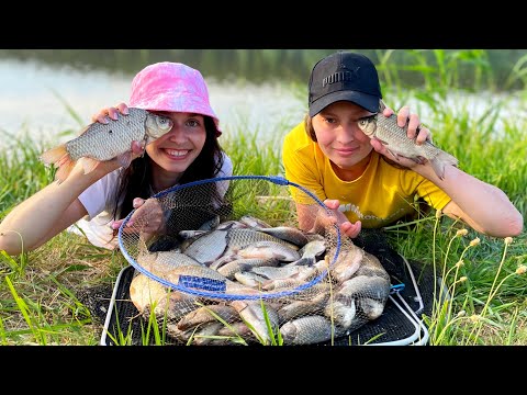 Видео: Оце КАРАСЬ. Дівчата не встигають підсікати. Скажені карасі на ПОПЛАВОК