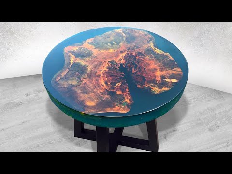 Видео: Это очень просто залить в тазике столик планету ROUND EPOXY TABLE PLANET #woodworking