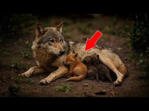 Видео: Лисенок остался сиротой. Но то, что сделала для него волчица-мать, растопит ВАШИ сердца!