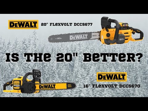 Видео: Сравнение использования и характеристик бензопилы Flexvolt 20"