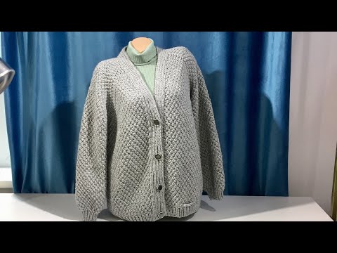 Видео: Вяжем кардиган спицами. Часть 2. Размер 46-48. МК на кардиган спицами #кардиганспицами #вязание