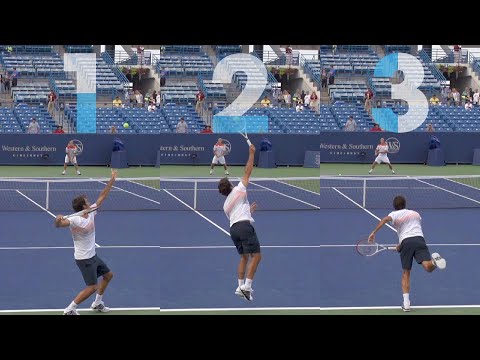 Видео: Первая подача Федерера (вид сзади) | Мастер-класс