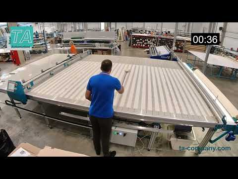 Видео: Стол для резки тканей при производстве рулонных штор X1