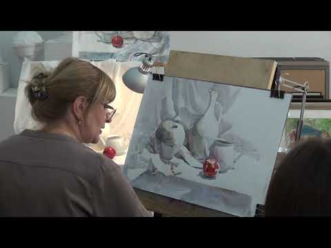 Видео: Открытый урок в 3 классе ДХШ. Живопись по теме: "Гармония по светлоте. Белое на белом"