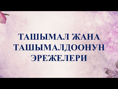 Видео: ТАШЫМАЛ ЖАНА ТАШЫМАЛДООНУН ЭРЕЖЕЛЕРИ