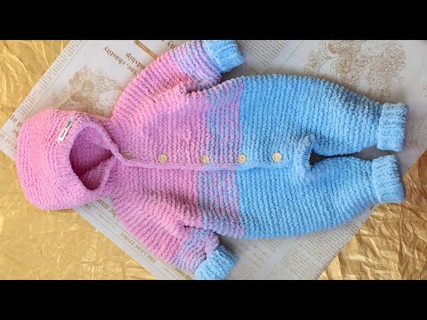 Видео: Вяжем #Комбинезон из Alize Softy. Часть 2.  МК по вязанию плюшевого комбинезона. #комбинезонспицами