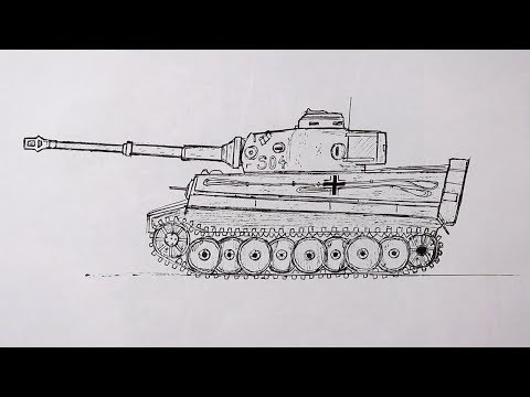 Видео: Как нарисовать Танк Тигр