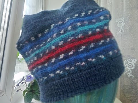 Видео: Простая спортивная шапка спицами.