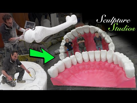 Видео: Резьба гигантских зубов и костей от Sculpture Studios