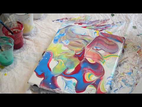 Видео: Рисую и размышляю/ Картина жидким акрилом/Акриловая заливка.