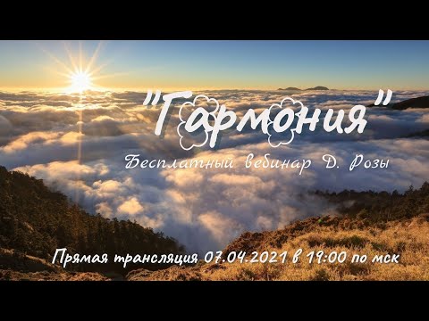 Видео: "Гармония": вебинар Дмитрия Розы