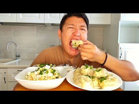 Видео: МУКБАНГ ДОМАШНИЕ МАНТЫ КРАБОВЫЙ САЛАТ mukbang manty не асмр