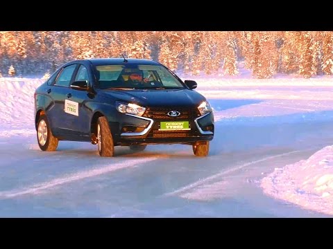 Видео: Lada Vesta: валим боком на льду без ESP и с ESP