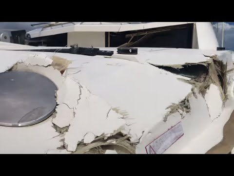 Видео: 21. Катамаран Robertson & Caine 5800 2014, разбитый, но выживший, после урагана “Ирма“