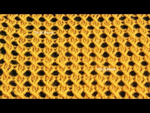 Видео: Ажур "Сердечки". Вязание спицами.