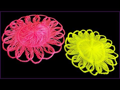 Видео: Мотив на вилке. Вязание мотива крючком. Вязание на вилке. Часть 1.