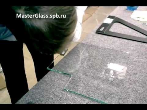 Видео: Угловой вырез на стекле (Резка Стекла от Эдуарда)