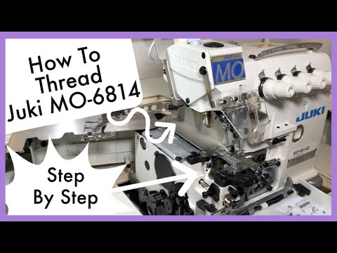 Видео: Как заправить нить в промышленный оверлок/машину Juki MO6814