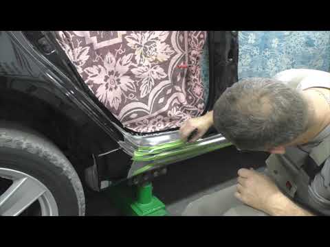 Видео: Lancer X, тянем стойку, делаем порог. Body repair after an accident.