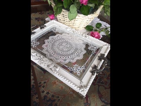 Видео: Поднос из фоторамки в стиле шебби-шик.