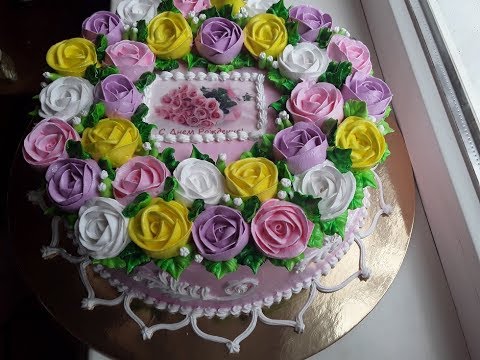 Видео: Тортик с розами