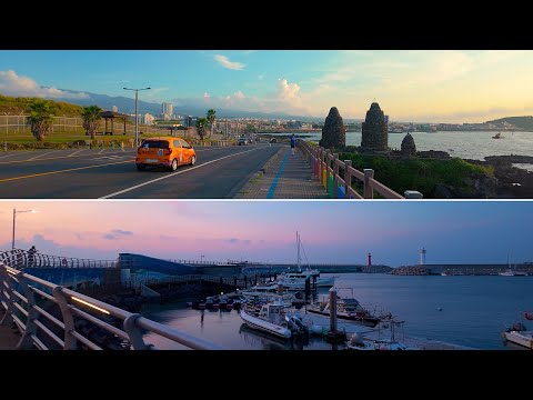 Видео: Прогулка на закате вдоль побережья Чеджу – Романтический вечер в Корее