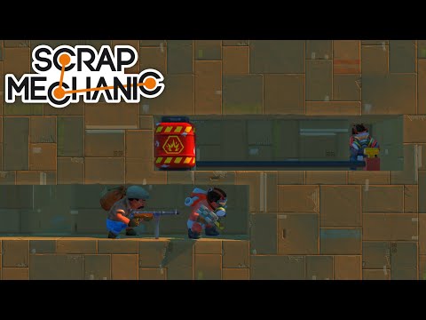 Видео: Подземный бой в картонном кубике - Scrap Mechanic