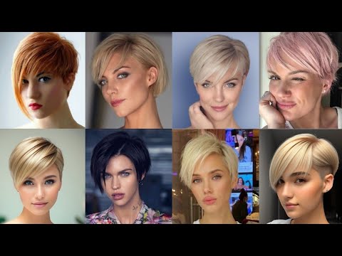 Видео: Элегантная красивая стрижка пикси-боб 😍 для женщин старше 50 лет //короткая стрижка с выбритым по...