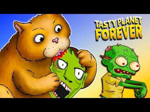 Видео: КОТ ПРОГЛОТ СЪЕЛ ЗОМБИ и ЦЕЛЫЙ ГОРОД! Съедобная Планета Tasty Planet Forever от Cool GAMES