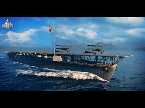 Видео: Самый лучший авианосец 4 уровня в World of Warships (WOWS) - Hosho