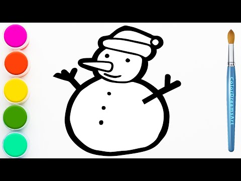 Видео: Как нарисовать снеговика | Шаг за шагом