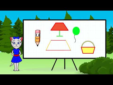 Видео: 🎓 Геометрия с кисой Алисой. Урок 2.  Изучаем овал, трапецию, параллелограмм и ромб. (0+)