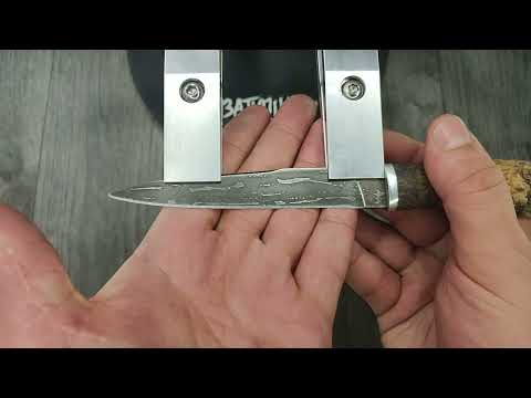 Видео: Заточка ножа мастерской Сергея Баранова. Гриталоны, чугун. TSPROF K03 Pro
