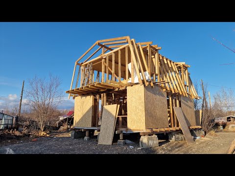 Видео: Строим дом в условиях крайнего севера. Часть 9. Пришла зима,а дом не сделан...🤦🏻